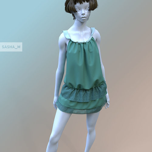 20s dress  3D model