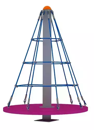 Kids outdoor playground rotary platform with rope