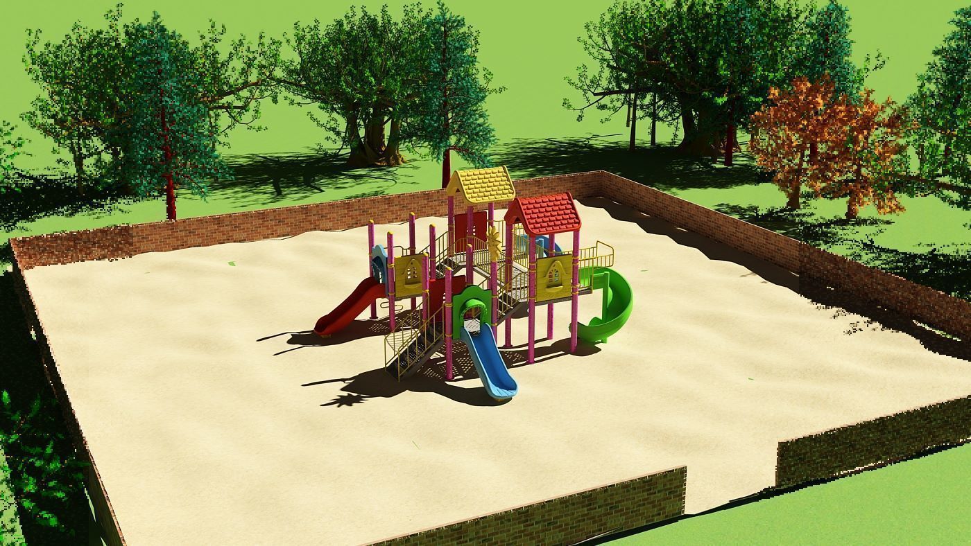Kids Outdoor Playground 8 3D model_1
