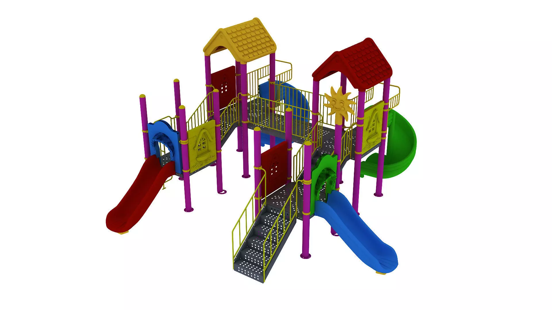 Kids Outdoor Playground 8 3D model_0