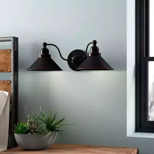 Euclid Light Dust Bronze Armed Sconce