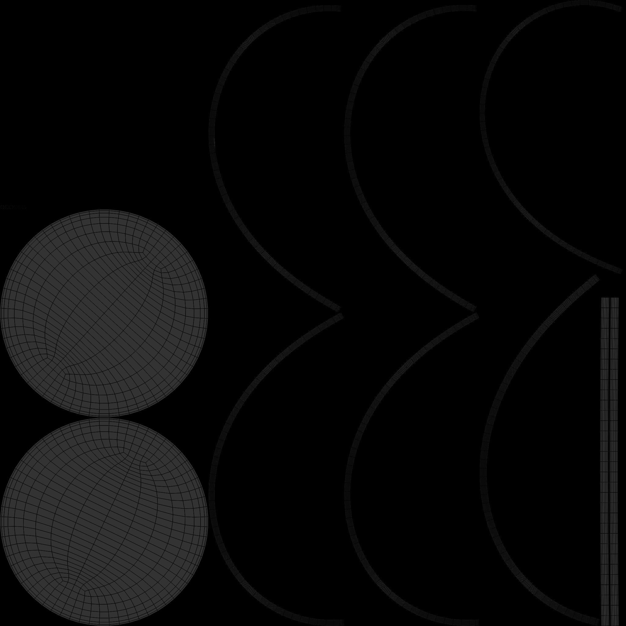 Coffee Table Glass with Helix Legs 3D model_7