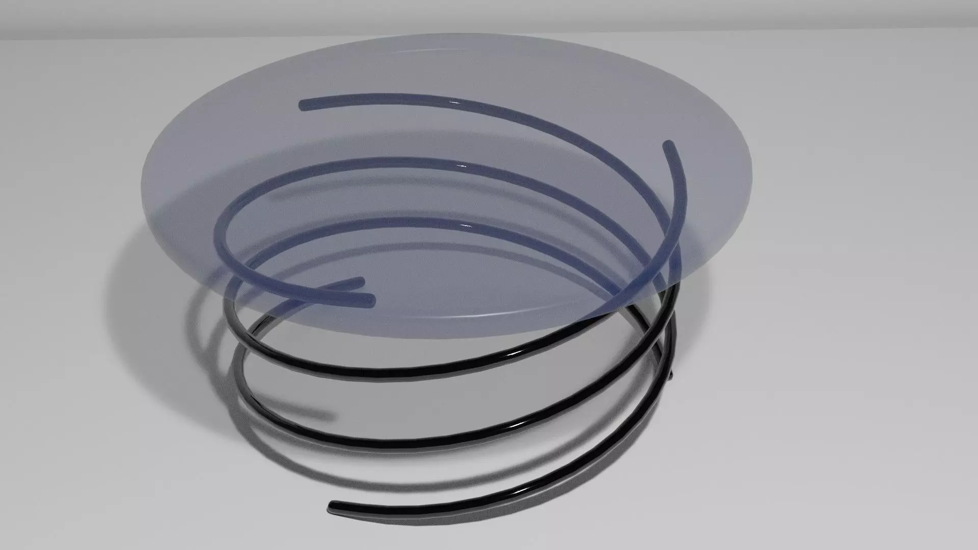 Coffee Table Glass with Helix Legs 3D model_0