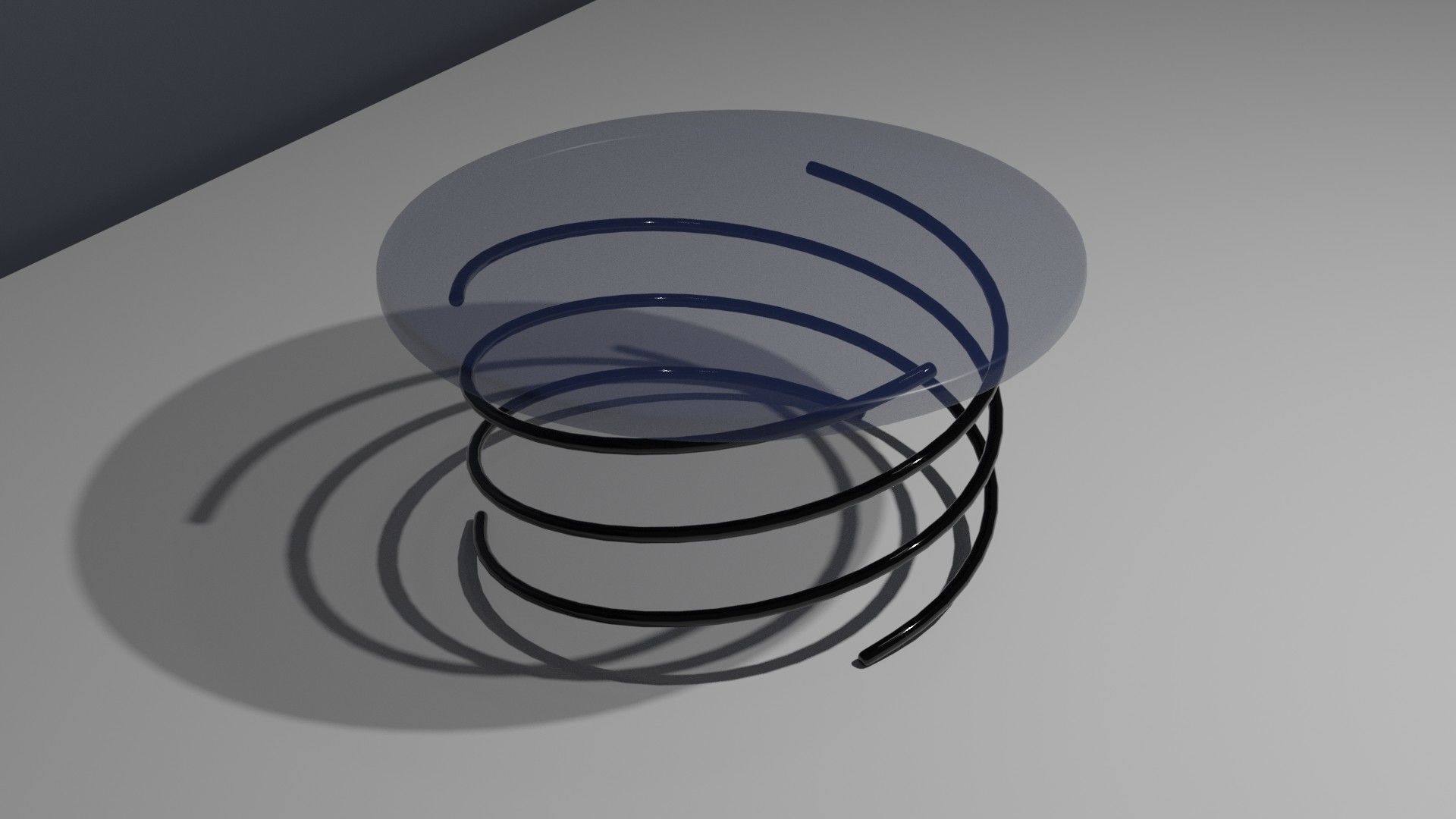 Coffee Table Glass with Helix Legs 3D model_3