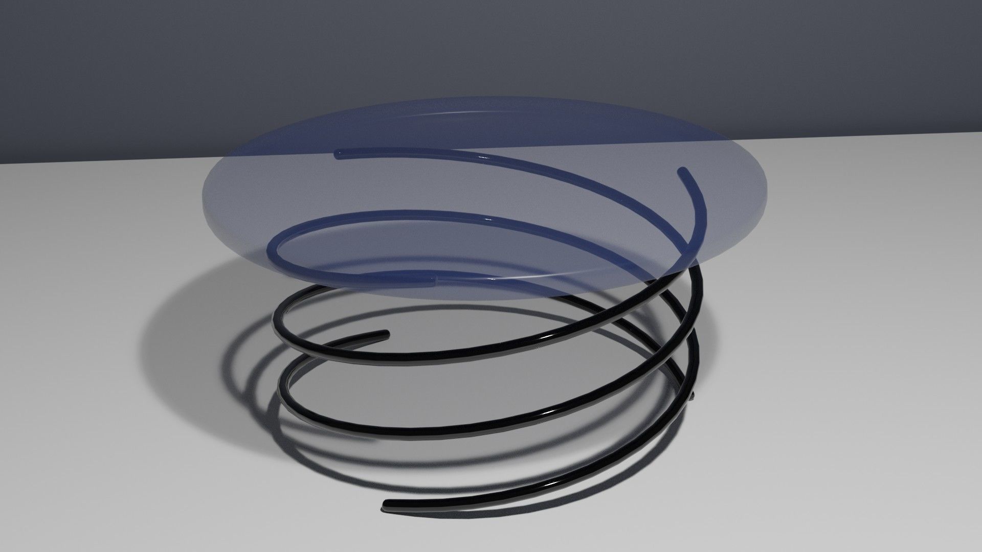 Coffee Table Glass with Helix Legs 3D model_1