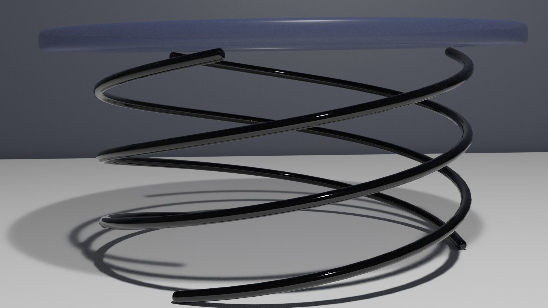 Coffee Table Glass with Helix Legs 3D model_2