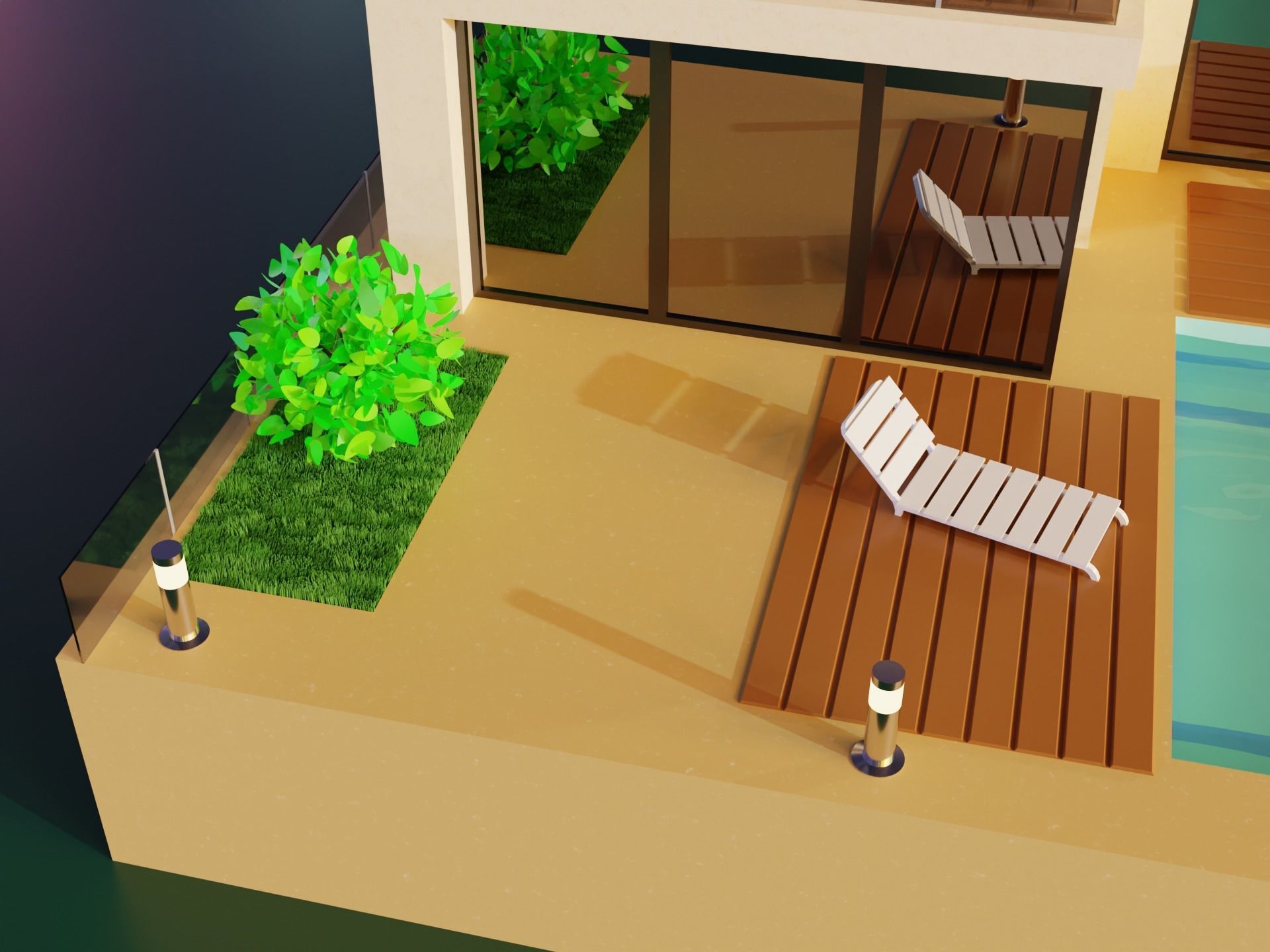 Modern House Scene 3D model_5