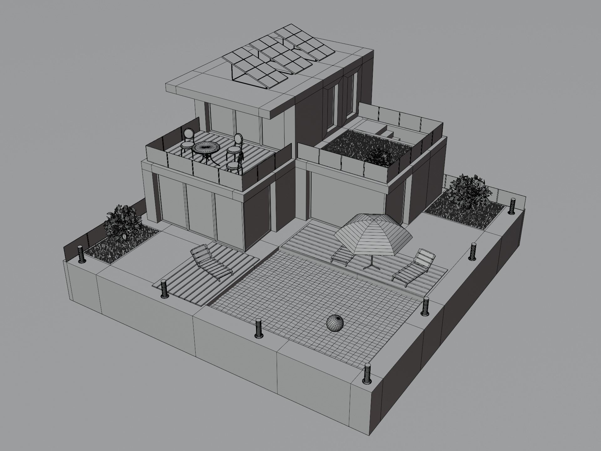 Modern House Scene 3D model_12