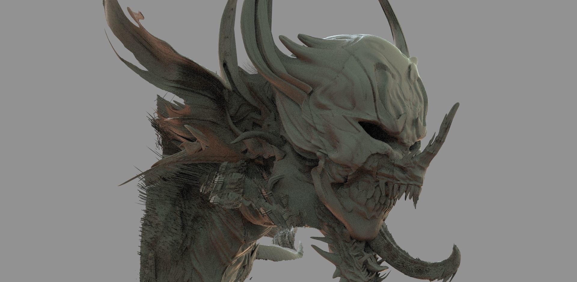 Demonic scull monster 3D model_1