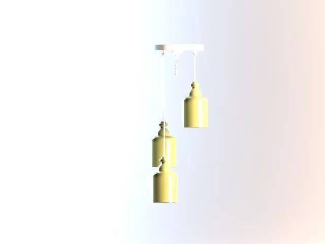 Chandelier three bottles hanging from light fixture 3D model