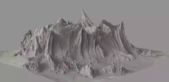 Fantasy mountain volcano 3D model