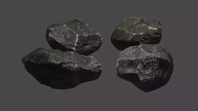 Low Poly Rock Stone 3D Model