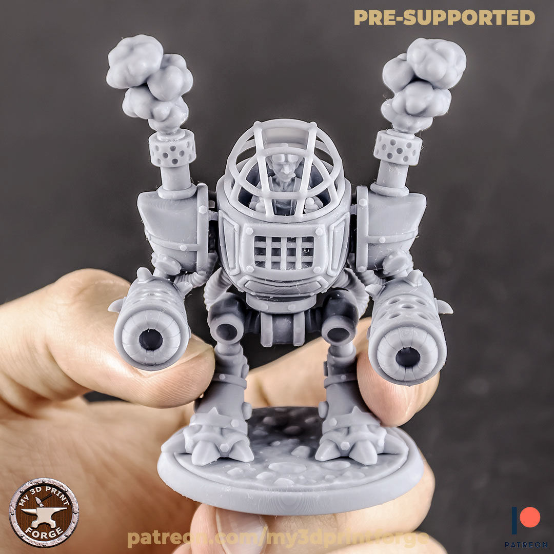 Goblin ROBOT MECH 32mm presupported 3D model 3D printable CGTrader