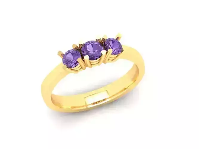 Classic Three Stone Gemstone Ring 460