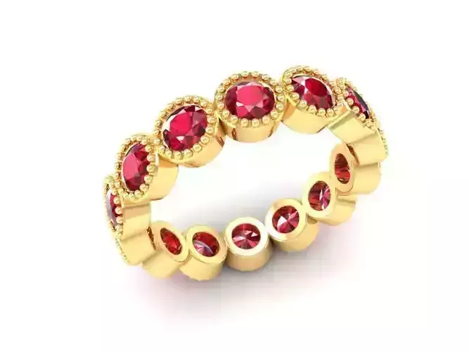 Elegant Eternity Gemstone Ring for Women 463 3D print model