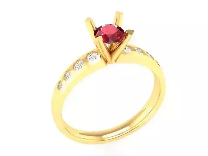 Minimalist Solitaire Gemstone Ring for Women 464