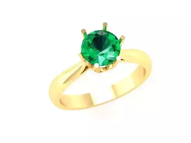 Classic Solitaire Emerald and Ruby Ring for Women 466
