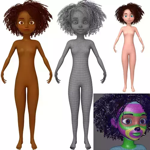 Cartoon female  base mesh