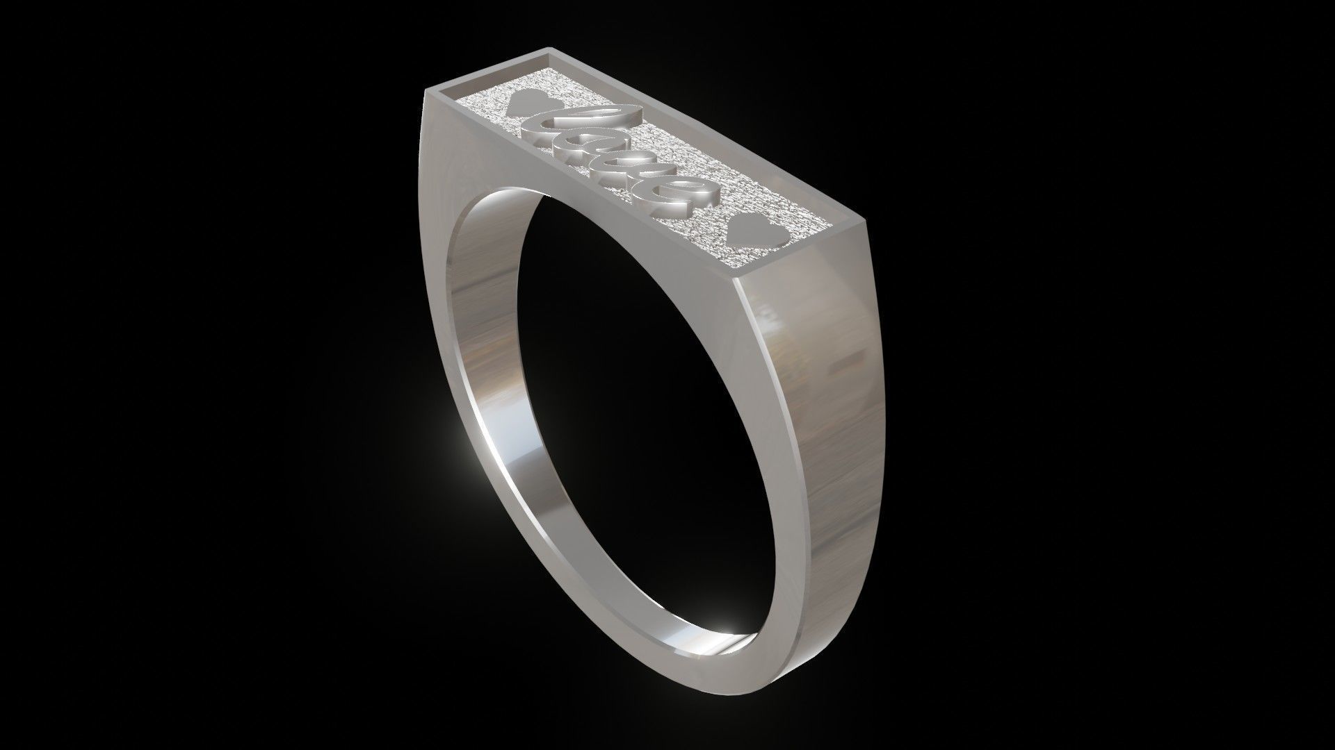 Wedding ring with name 3d print model 3D print model_3