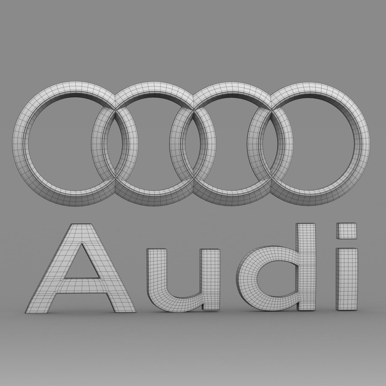 audi logo  3D model_1