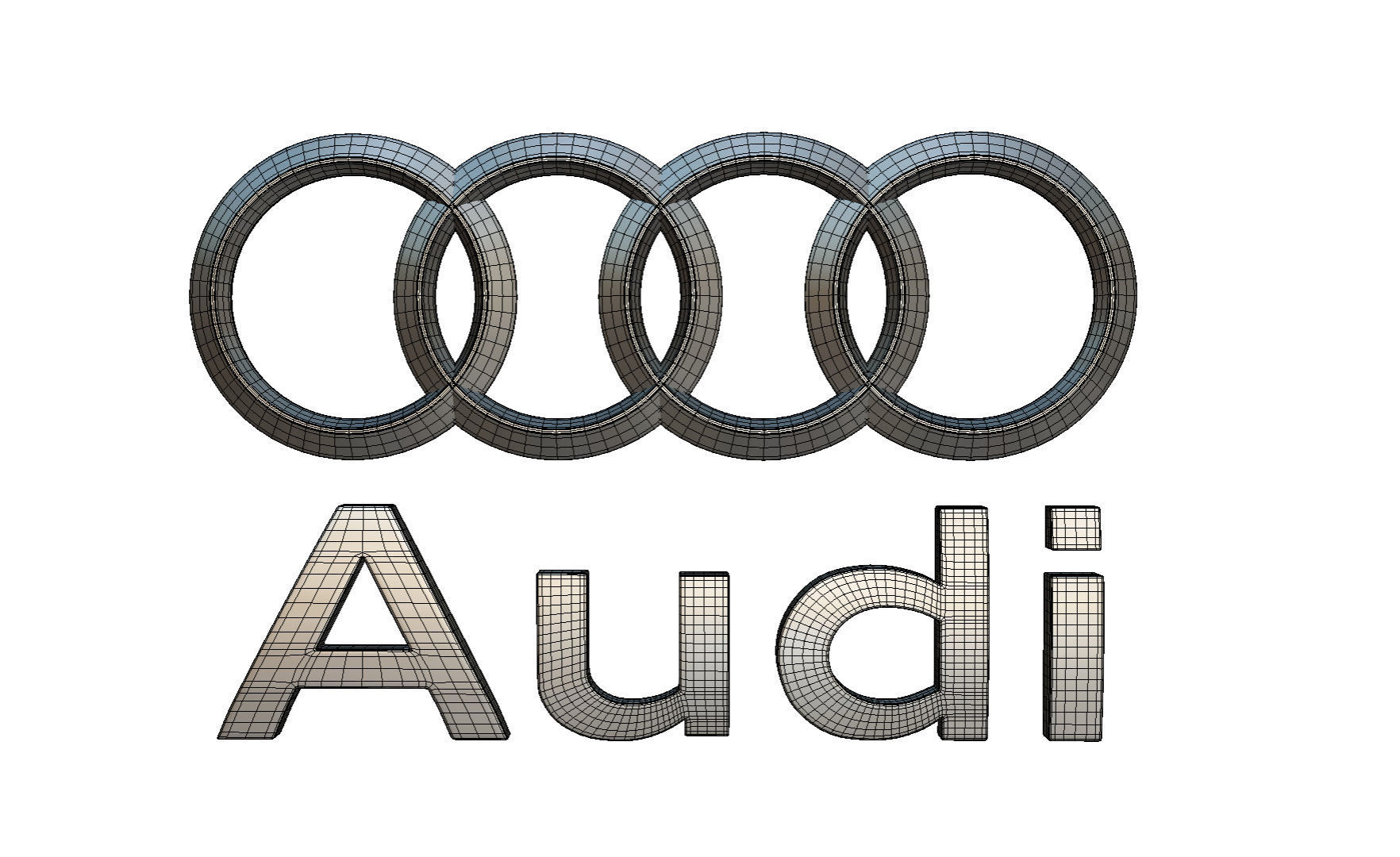 audi logo  3D model_12