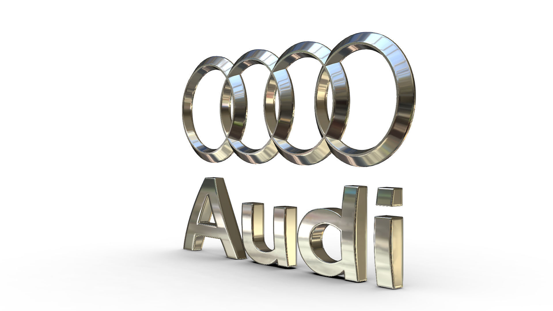 audi logo  3D model_7