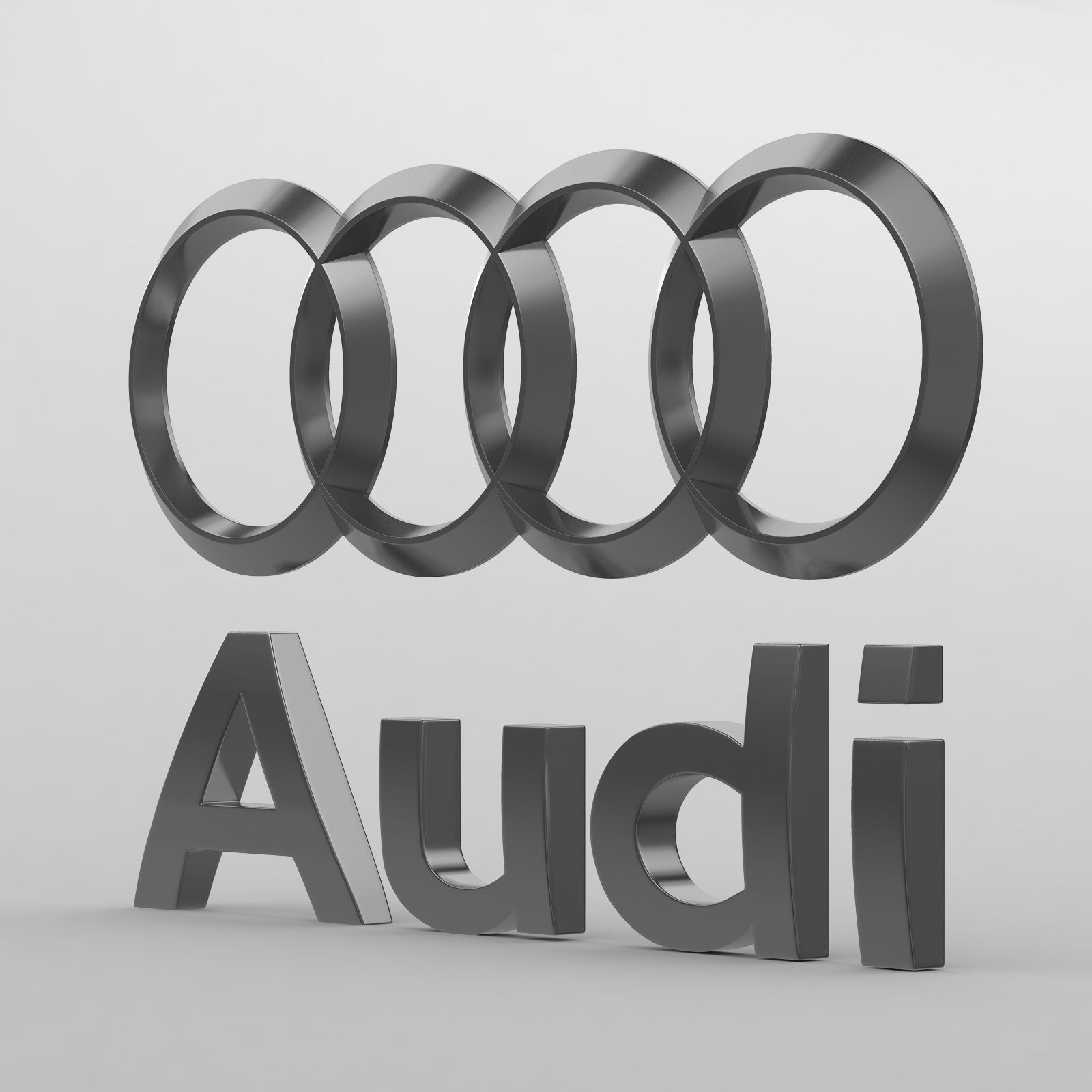 audi logo  3D model_5