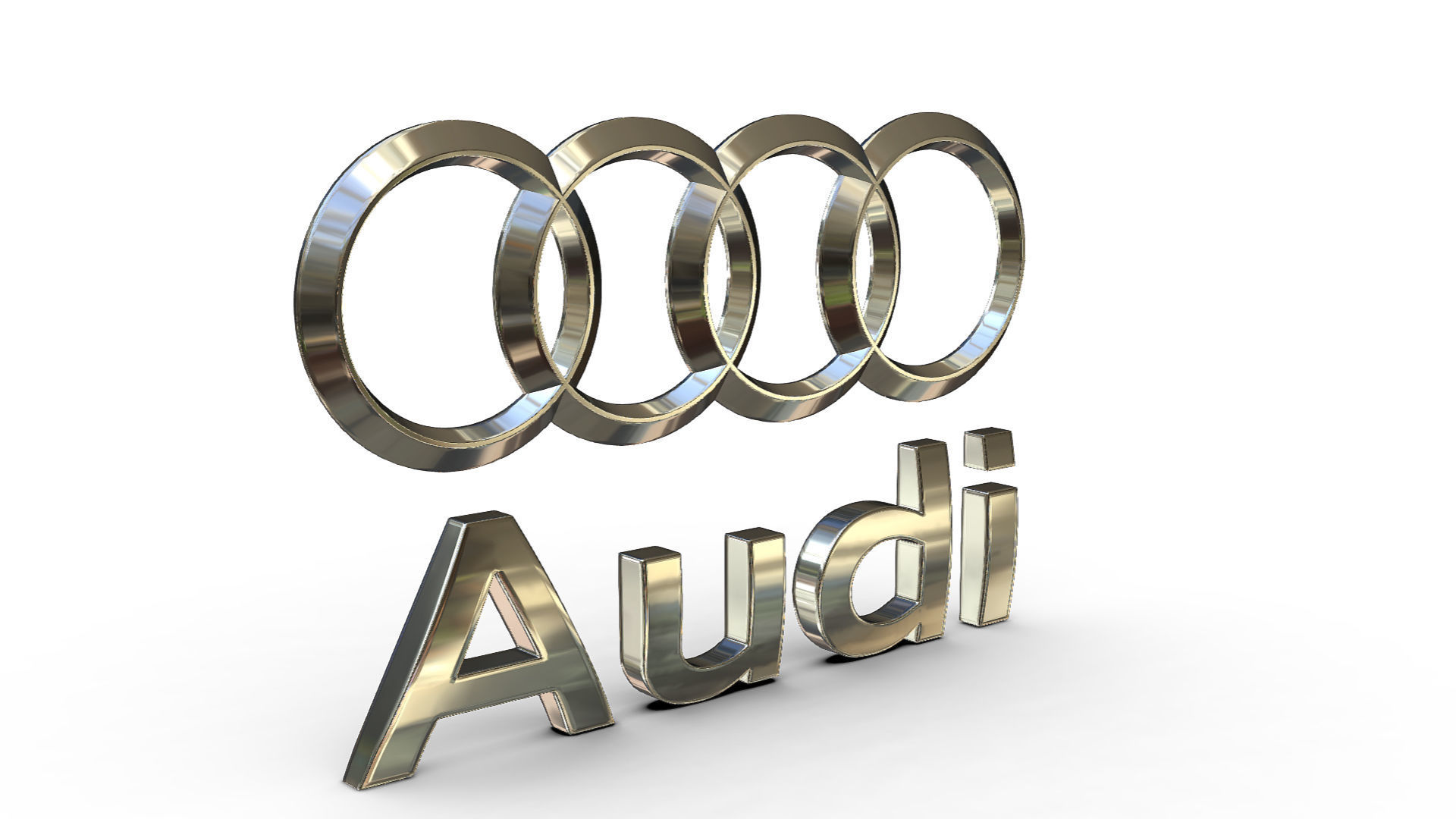 audi logo  3D model_2