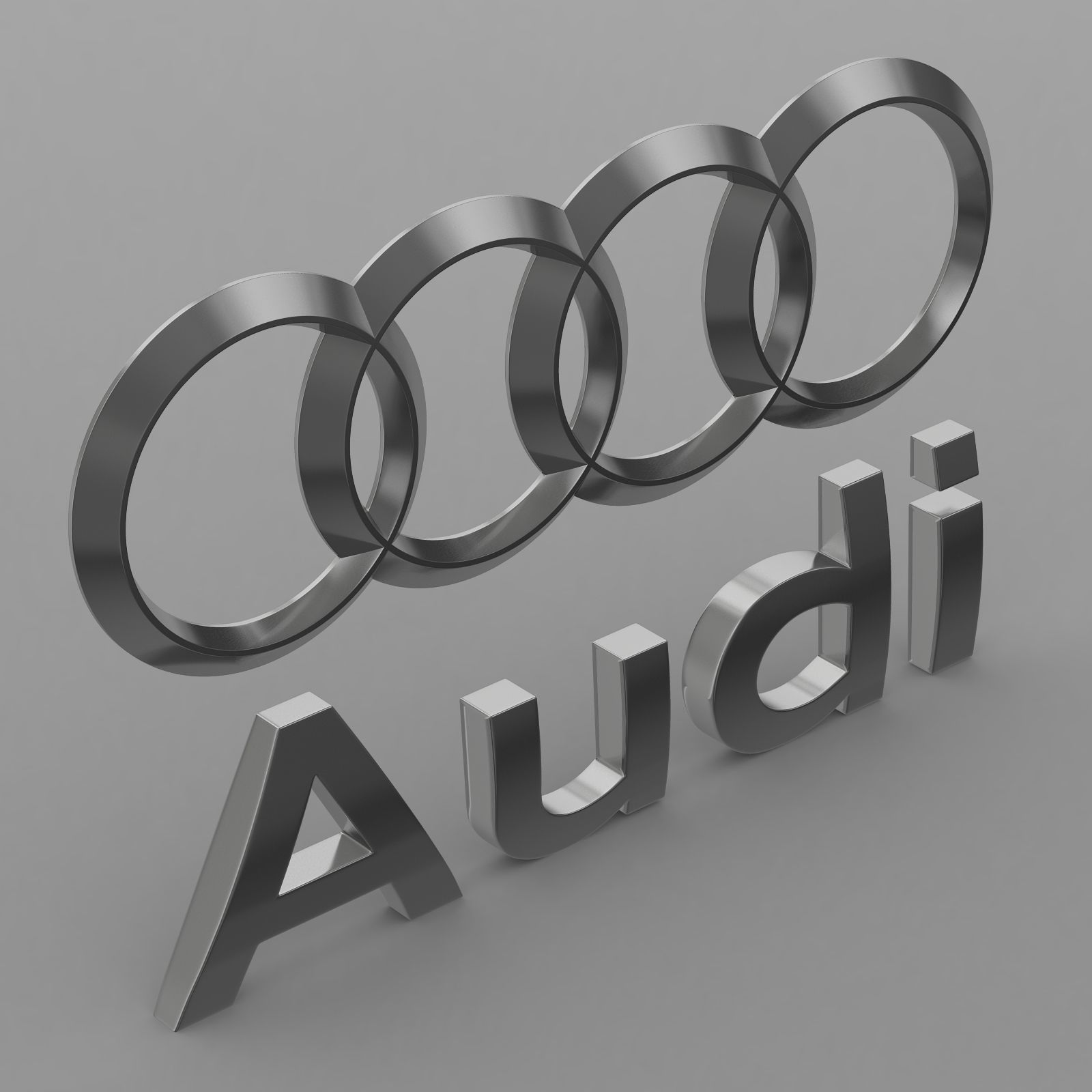 audi logo  3D model_6