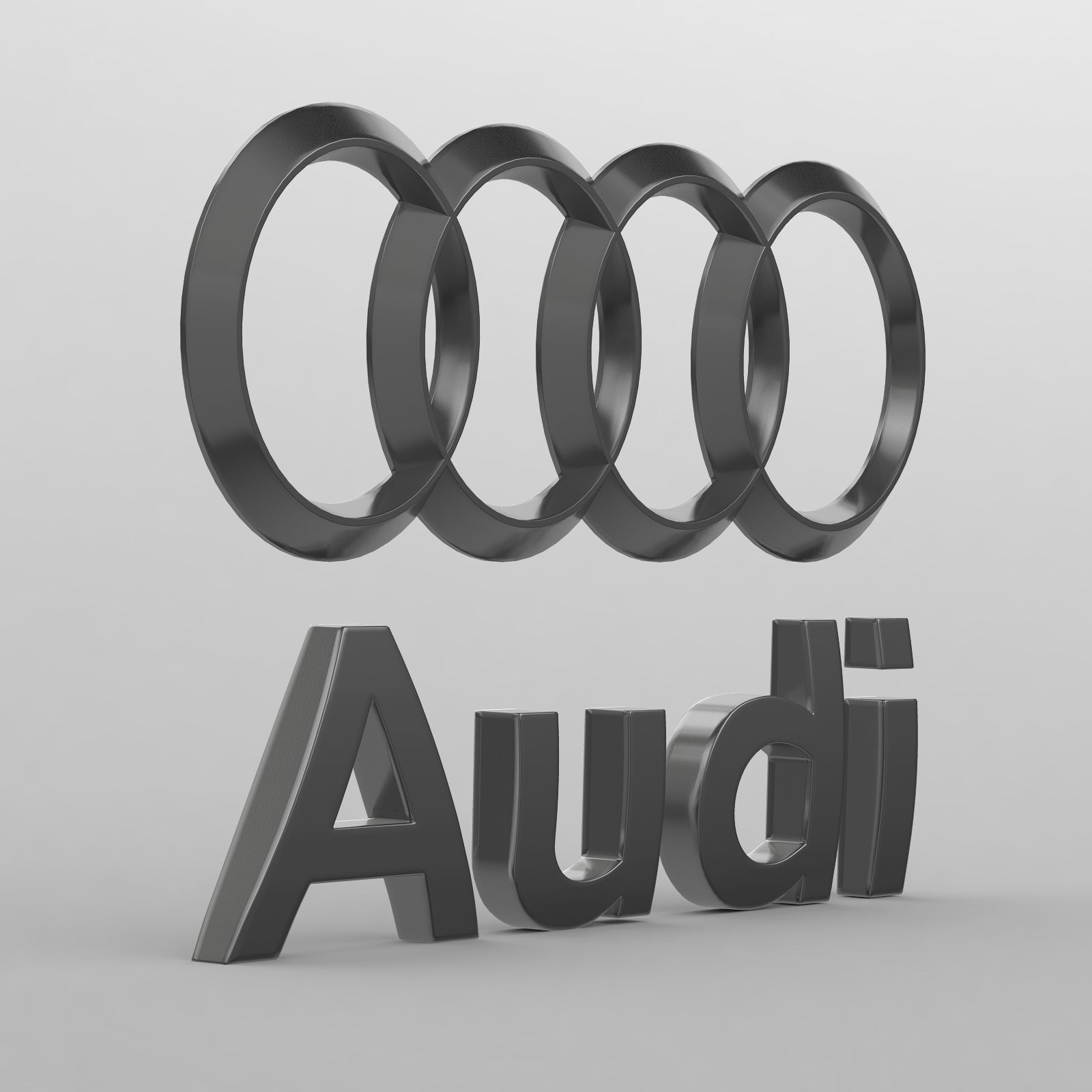 audi logo  3D model_3