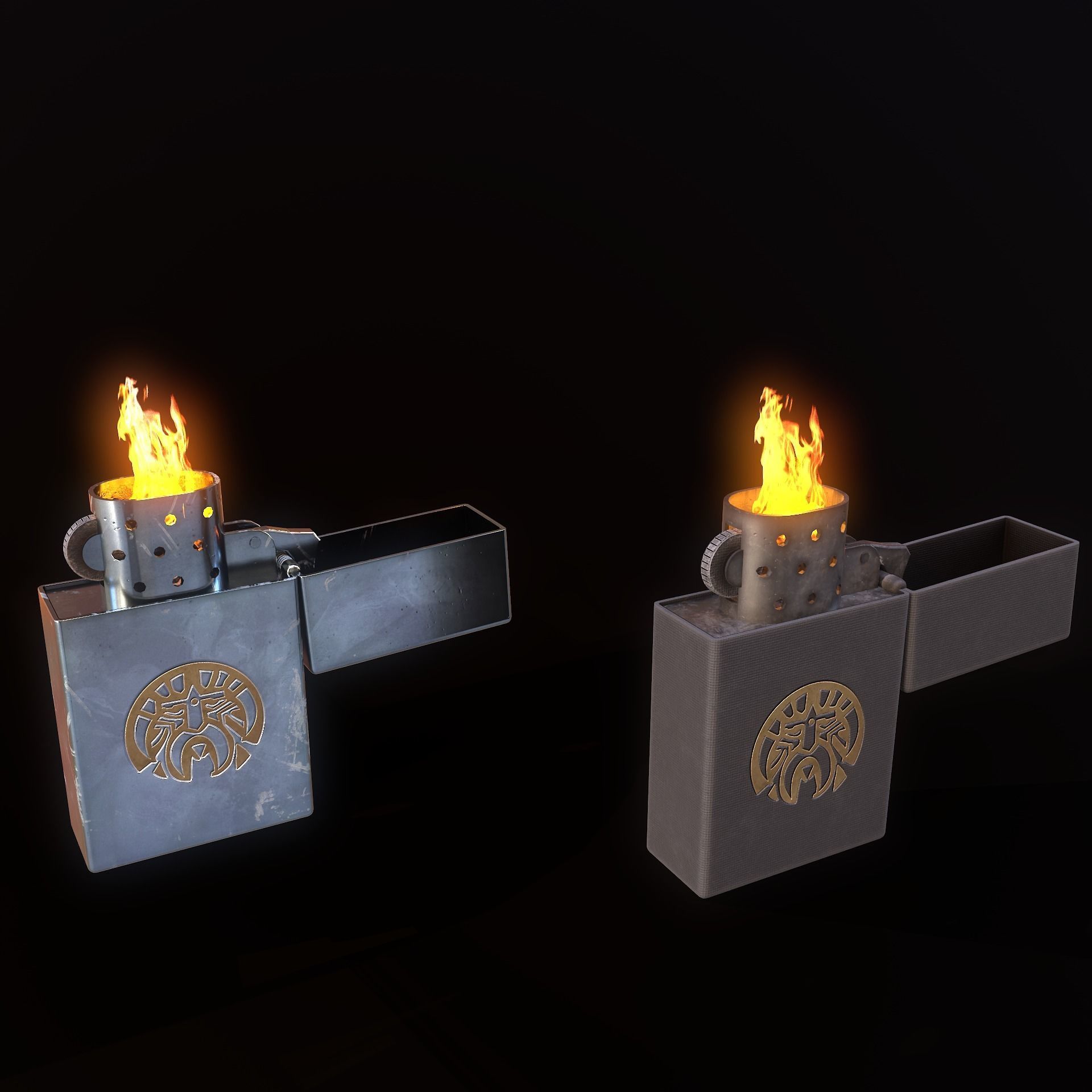 Zippo lighter Low-poly 3D model_18