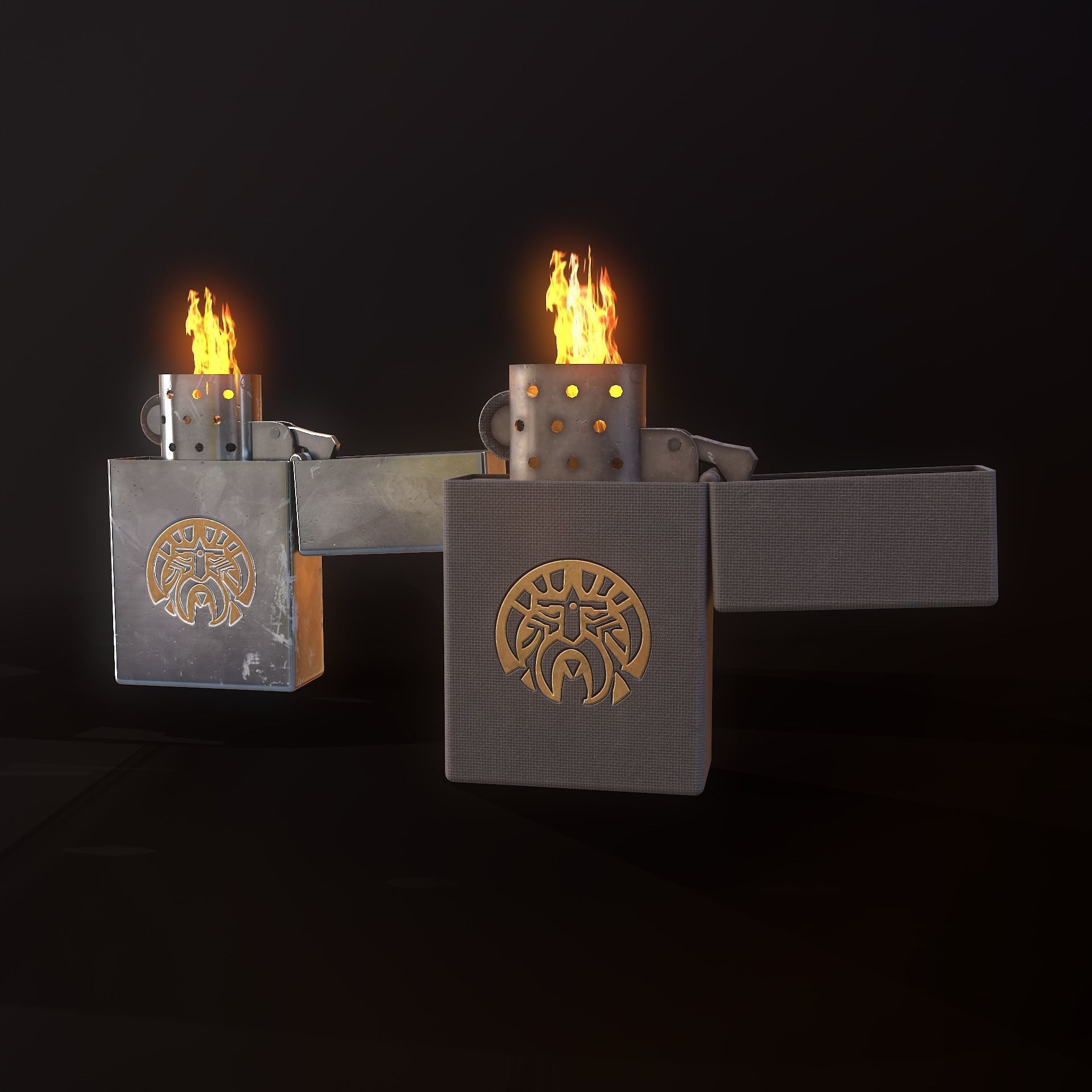 Zippo lighter Low-poly 3D model_3