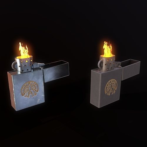 Zippo lighter Low-poly 3D model