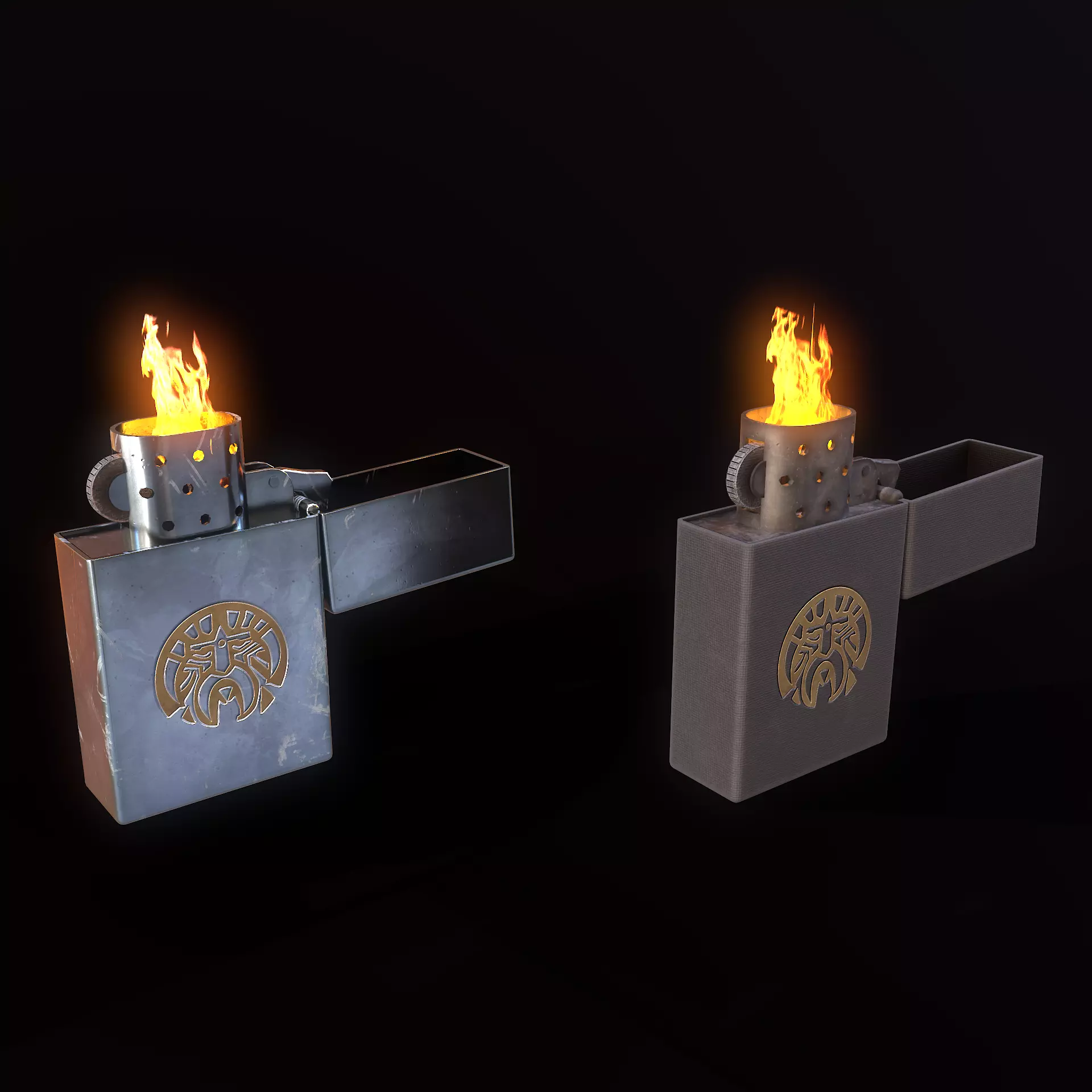 Zippo lighter Low-poly 3D model_0