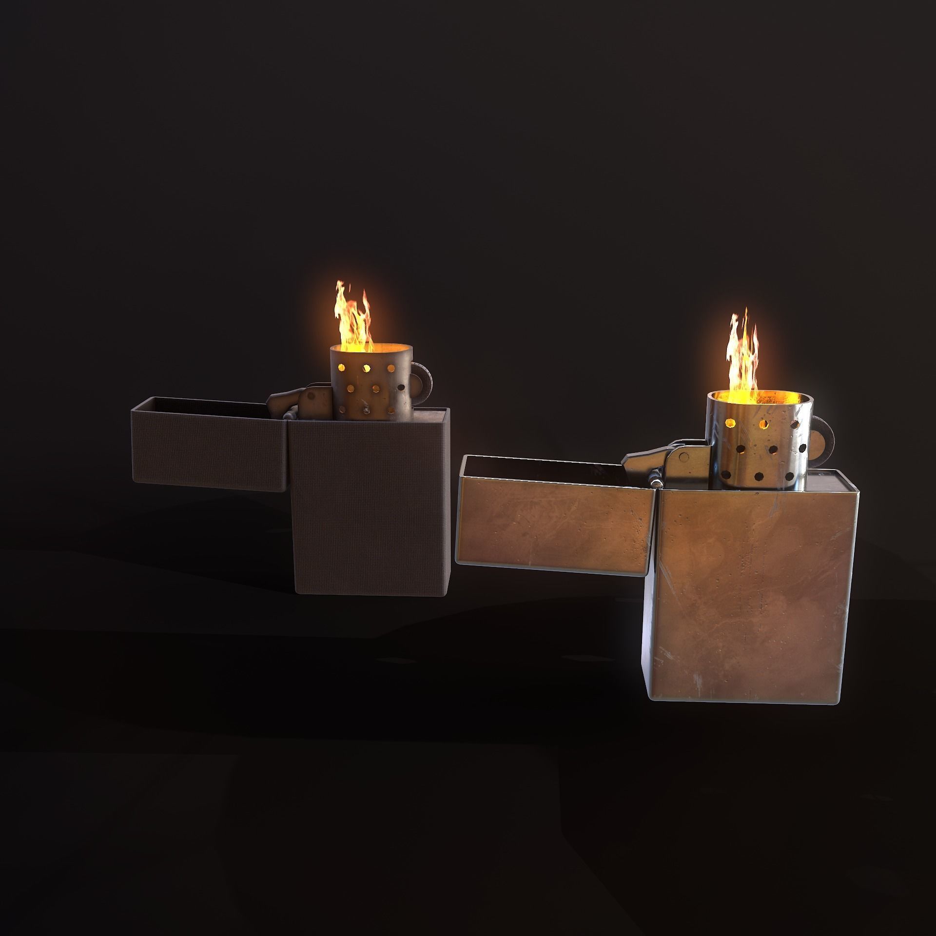 Zippo lighter Low-poly 3D model_8