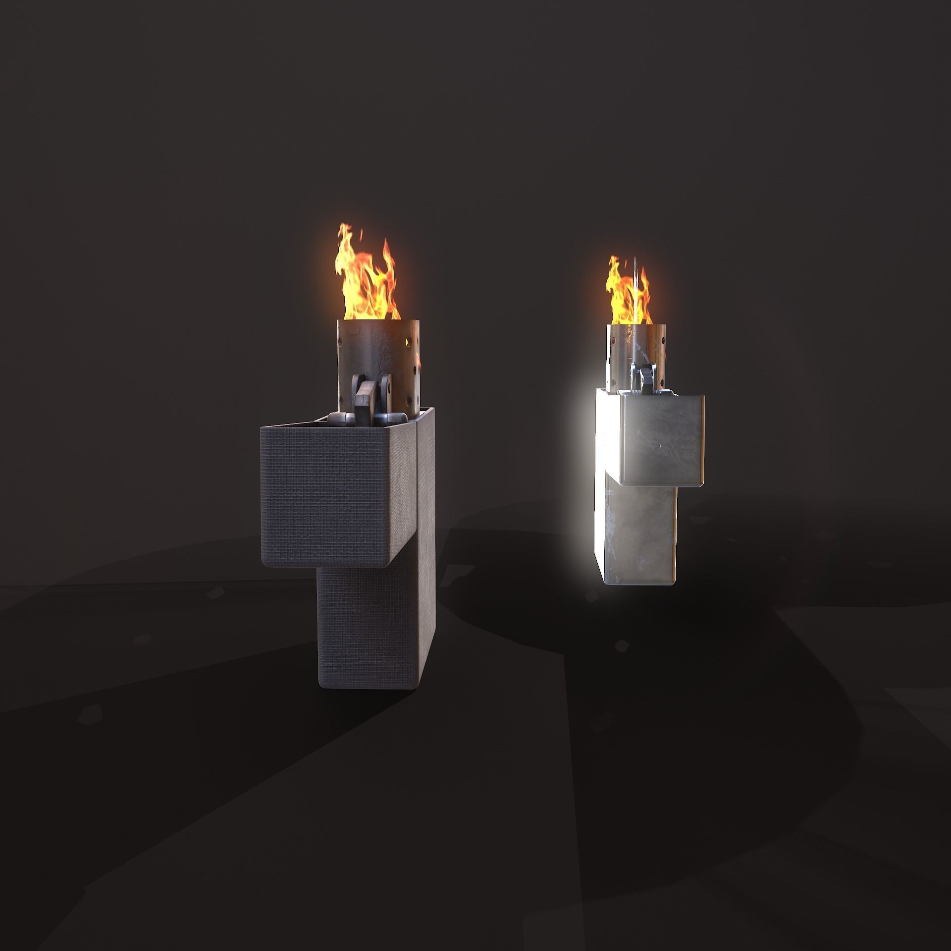 Zippo lighter Low-poly 3D model_5