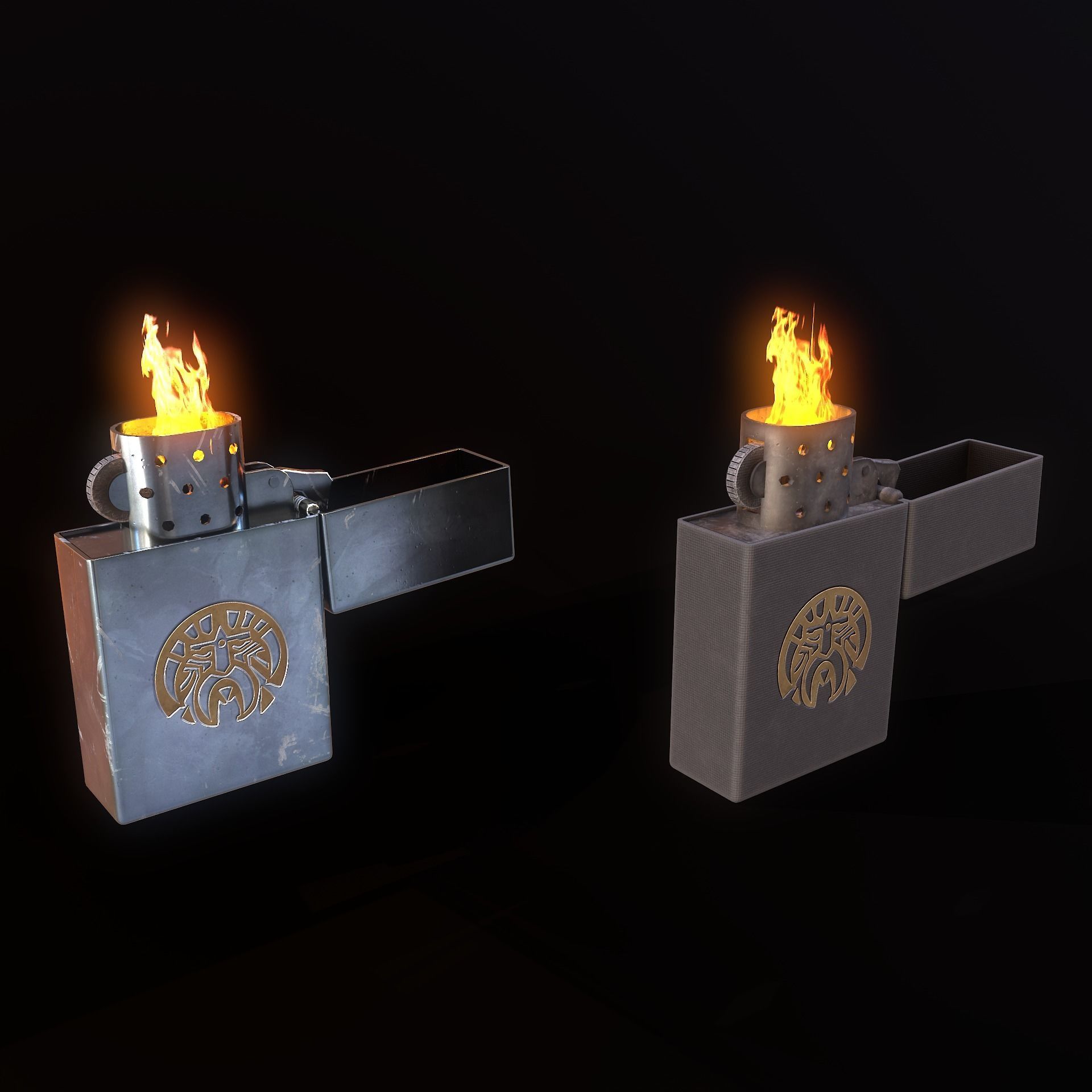 Zippo lighter Low-poly 3D model_2