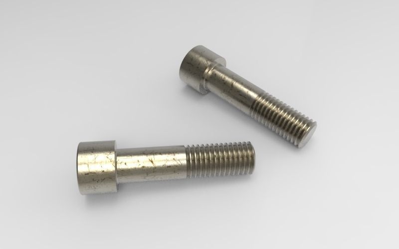 BrugolaM12 two stainless steel bolts 3D model_2