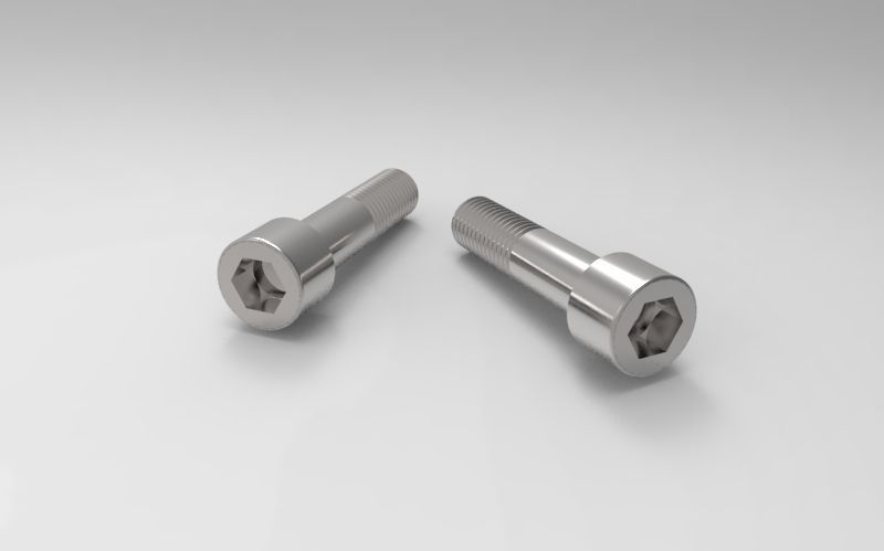 BrugolaM12 two stainless steel bolts 3D model_3