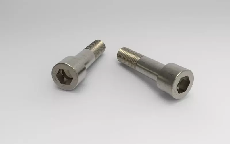 BrugolaM12 two stainless steel bolts 3D model_0