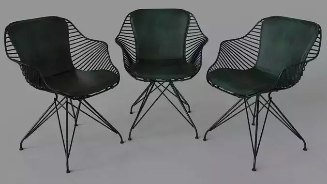 Wire Dining Chair Green
