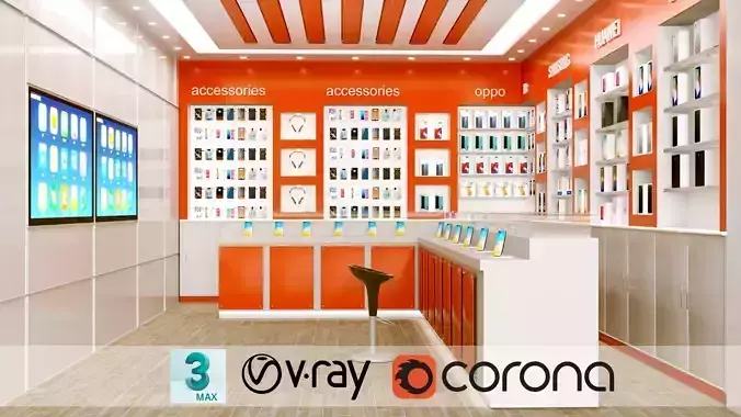 Phone Shop  Interior Design 3d model
