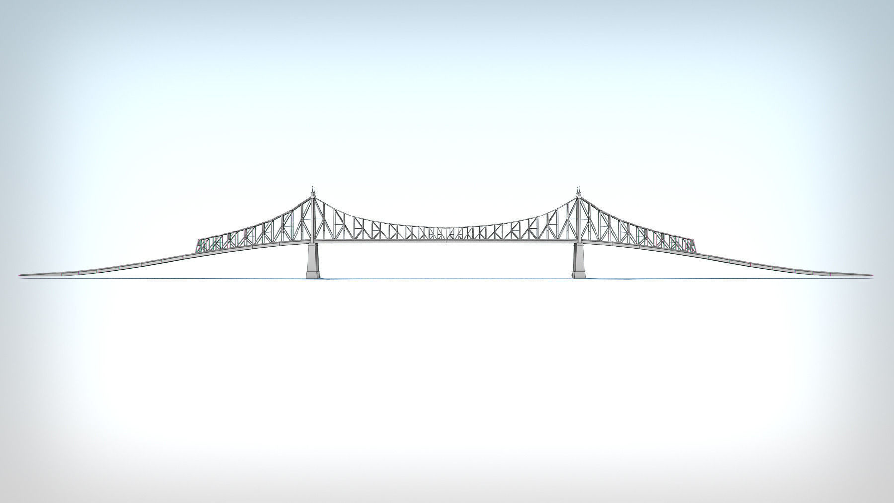 Bridge low poly detailed Low-poly 3D model_11