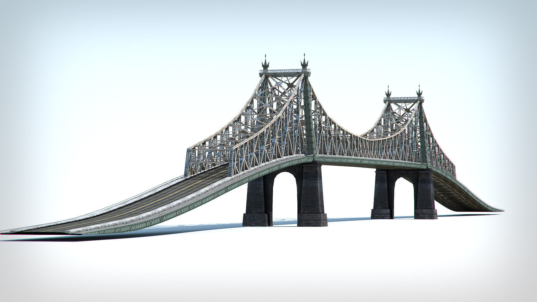 Bridge low poly detailed Low-poly 3D model_2