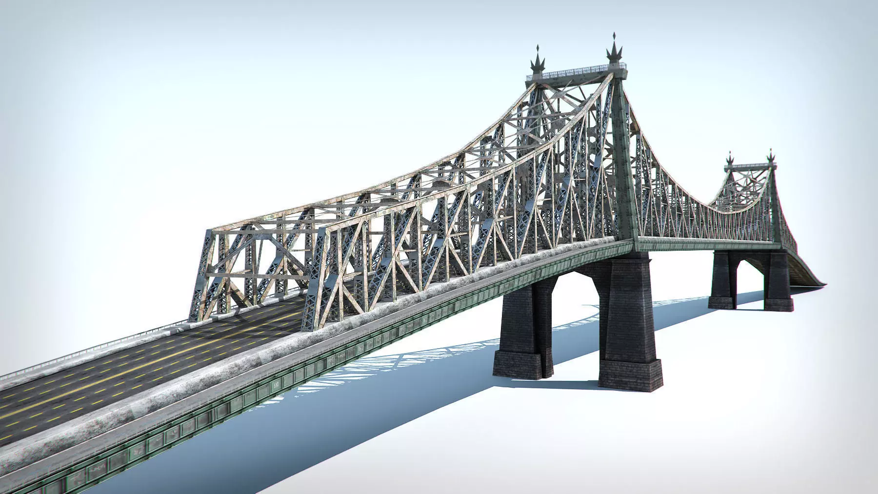 Bridge low poly detailed Low-poly 3D model_0