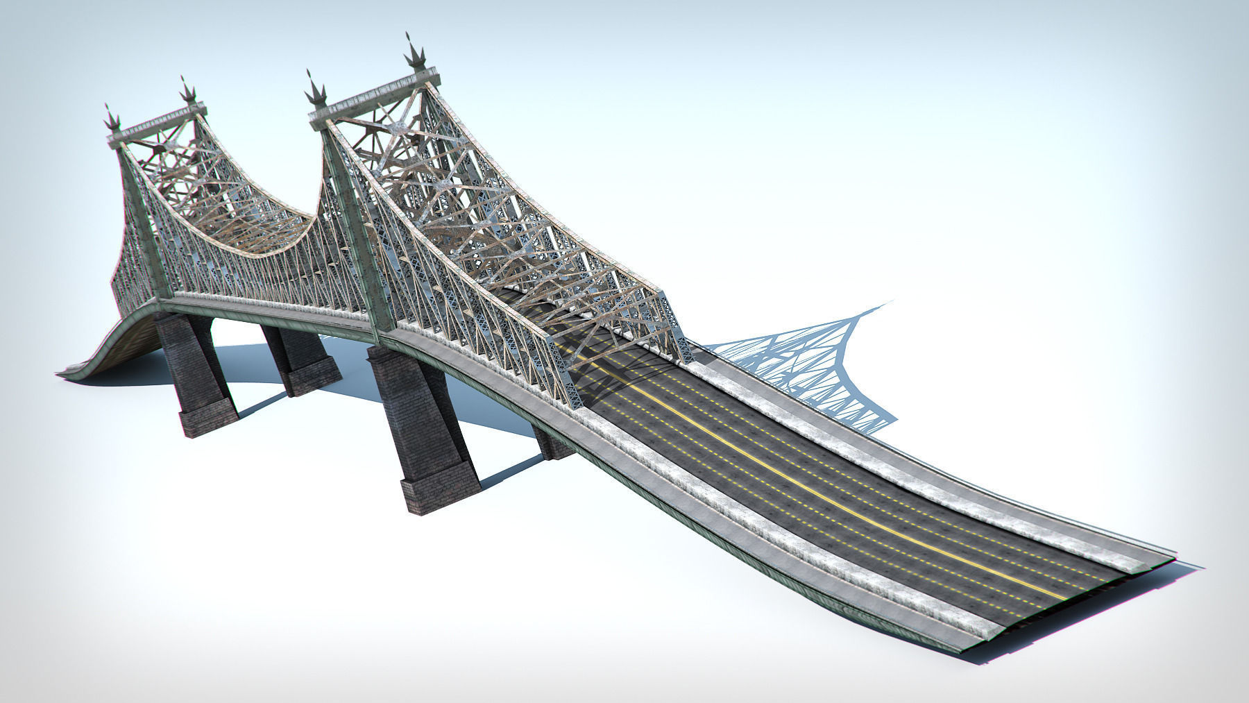 Bridge low poly detailed Low-poly 3D model_4