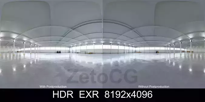 HDRI - Warehouse Interior 5b - 8192x4096 - 2 versions