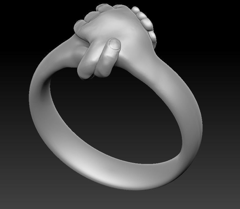 Handshake grip ring 3D print model_3