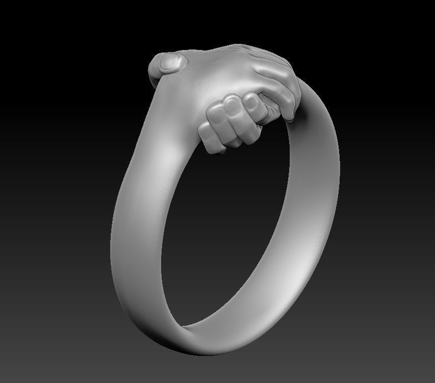 Handshake grip ring 3D print model_2