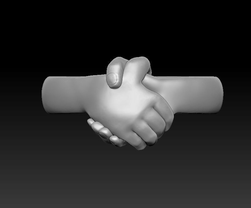 Handshake grip ring 3D print model_7